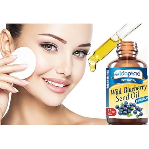 MYVIDAPURE WILD BLUEBERRY SEED OIL 100% Pure Unrefined Virgin Cold Pressed. Moisturizer for Face, Skin, Hair, Nails, Scars, Anti Aging (0.5 Fl Oz)
