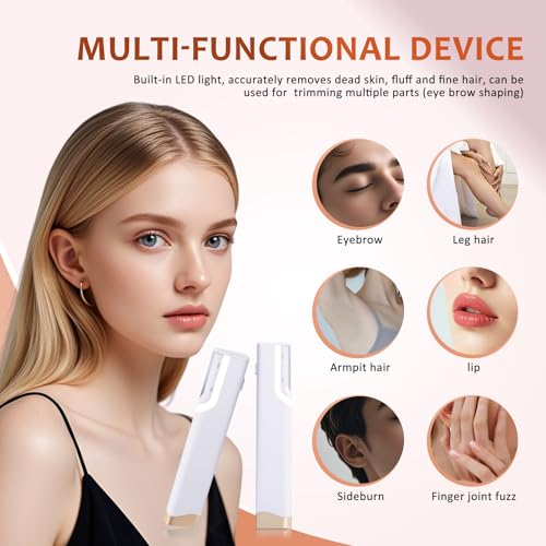 Rechargeable Sonic Dermaplane Razor for Women – LED Dermaplaning Tool