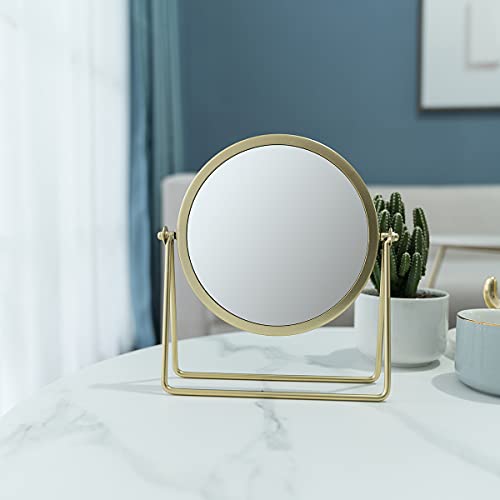 Gold Vintage Makeup Mirror - 6.1 Inch Round Cosmetic Mirror