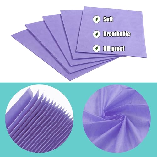 Disposable Bed Sheets for Massage Table 100 Pcs 31" x 71" Waterproof Massage Table Sheets Soft Non Woven Fabric SPA Massage Table Bed Cover Breathable for Beauty Tattoos Waxing Travel (Purple)