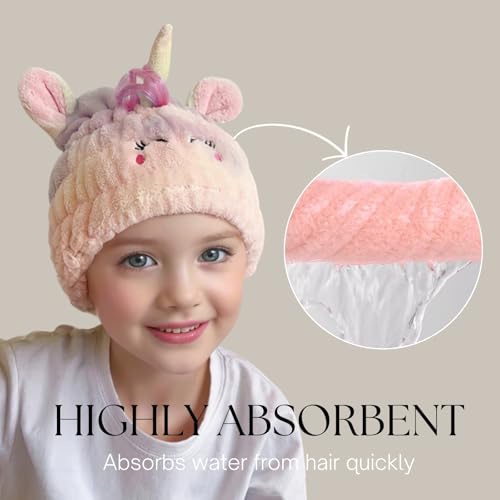 Microfiber Hair Towel Wrap for Kids | Quick Dry Cap