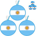 Argentina Flag Folding Hand Fans - 3 Pack, 8.2" Fabric Fans