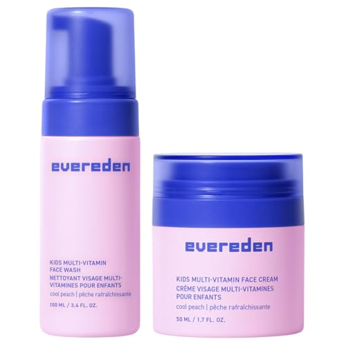 Evereden Kids Multi-Vitamin Face Wash & Cream Set, Peach