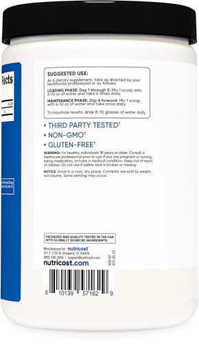 Nutricost Micronized Creatine Monohydrate Powder 500g - 100 Servings