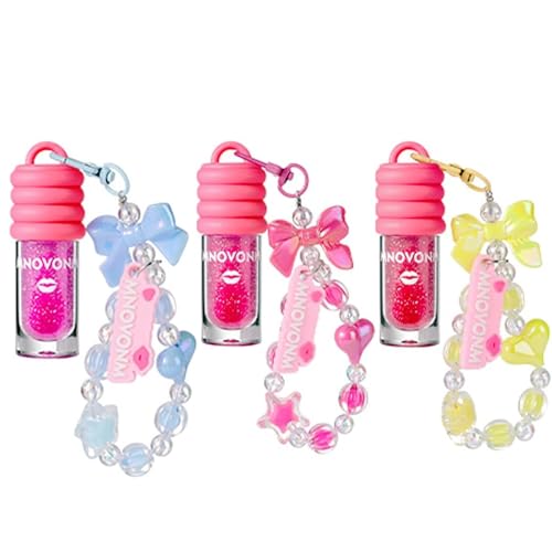 3-Piece Lip Gloss Set with Bracelet Design – Kids Tinted Moisturizing