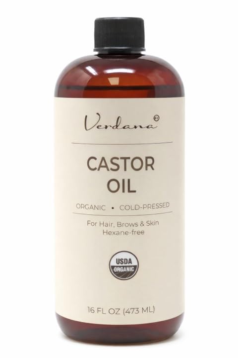 Organic Cold Pressed Castor Oil - 16 fl oz for Hair, Skin & Beauty