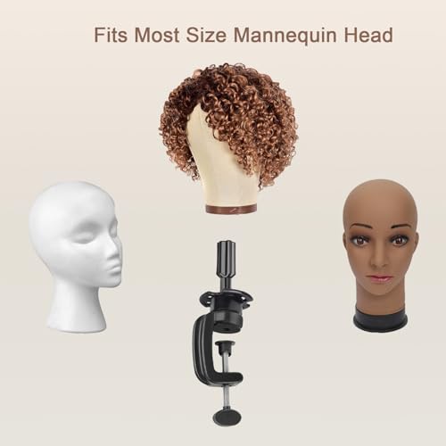 Wig Stand Mannequin Head Holder - Table Clamp Black