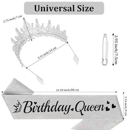 Birthday Queen Sash and Crown Set for Women