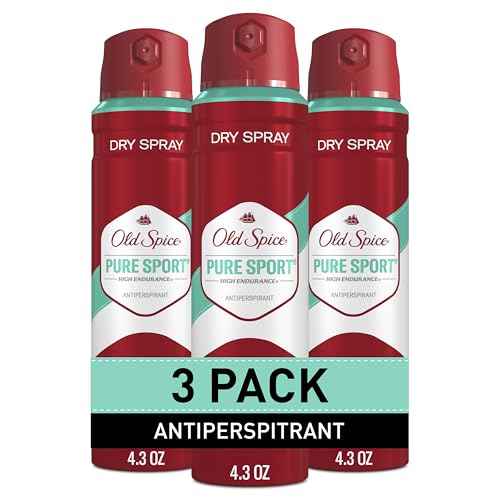Old Spice Dry Spray Antiperspirant Deodorant for Men, High Endurance, 24/7 Sweat Defense & Odor Protection, 24/7 Freshness & Lasting Scent, Pure Sport Scent, 4.3 oz (Pack of 3)