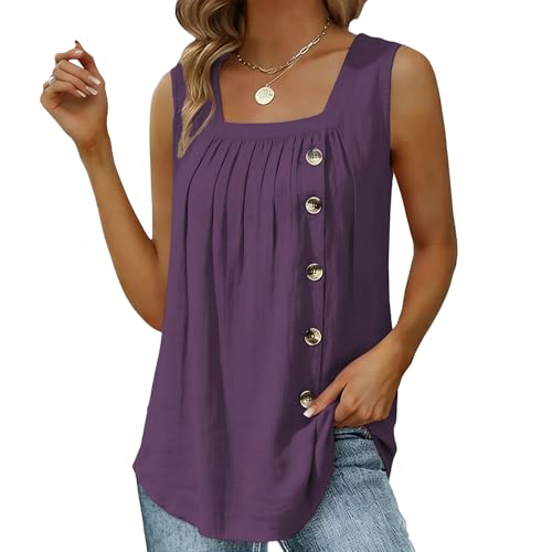 MARSVOVO Women's Summer Square Neck Tank Top