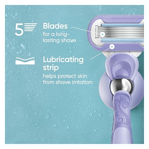 Gillette Venus Deluxe Smooth Swirl Womens Razor Blade Refills, 6 Count, Moisture Ribbon to Protect Against Irritation, Holiday Gifts for Women