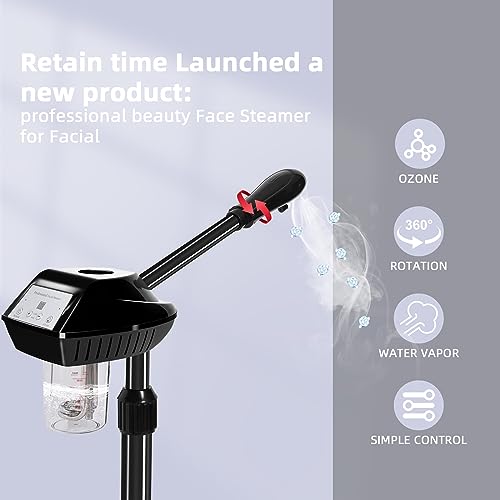 Facial Steamer with Adjustable Height & 360° Rotation