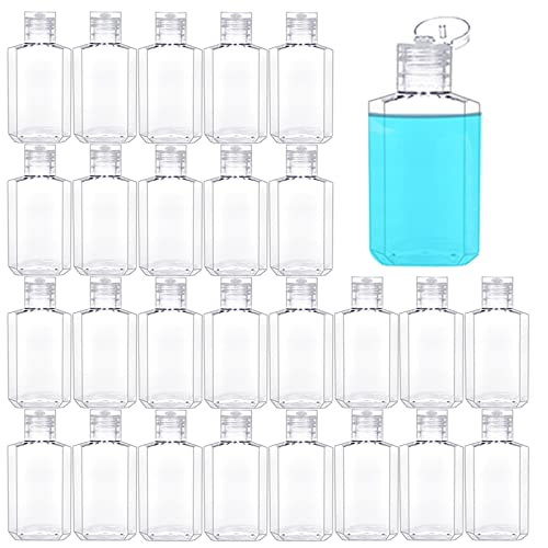 40 Pack 2 Oz Flip Cap Travel Bottles, Refillable Plastic Containers