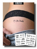 Semi Permanent Tattoo Sheets - Sexy Words for Women