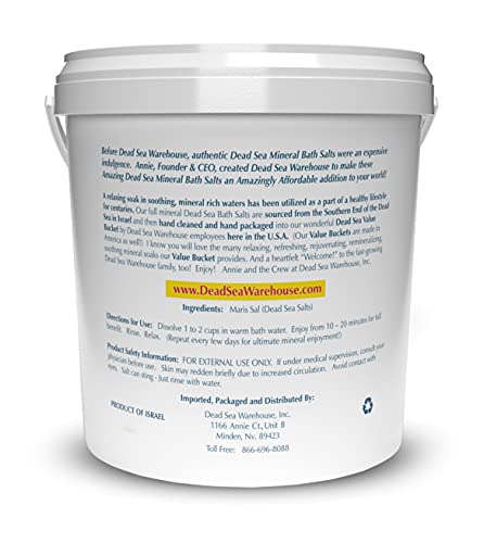Dead Sea Bath Salts - 100% Mineral Therapeutic Soak, 5 lbs