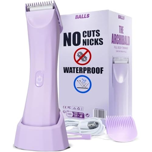 BALLS V3 The Archibald - Body and Bikini Trimmer Women - Wet/Dry, No Cuts, 100% Waterproof, Cordless - Pubic Hair Trimmer for Women and Men with Replaceable Blades