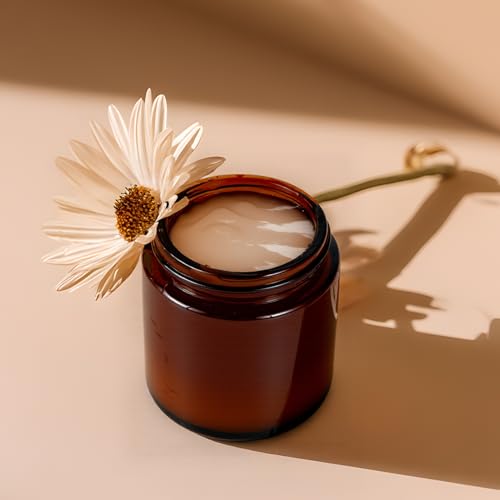 4oz Amber Glass Jars with Lids, 2 Pack - Airtight Travel Containers