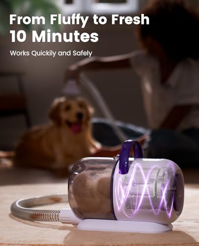 Dog Shedding Vacuum Grooming Brush Kit for Thick Coats - Easy Hair Removal