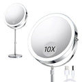 10X Magnifying Makeup Mirror with Lights - 3-Color LED, Adjustable