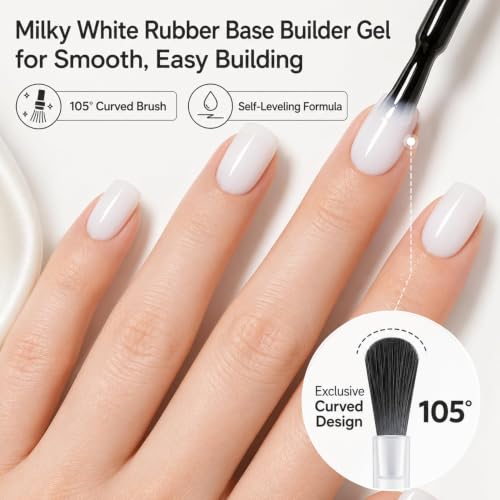 AzureBeauty 18ML Milky White Gel Nail Polish - Sheer Translucent Finish