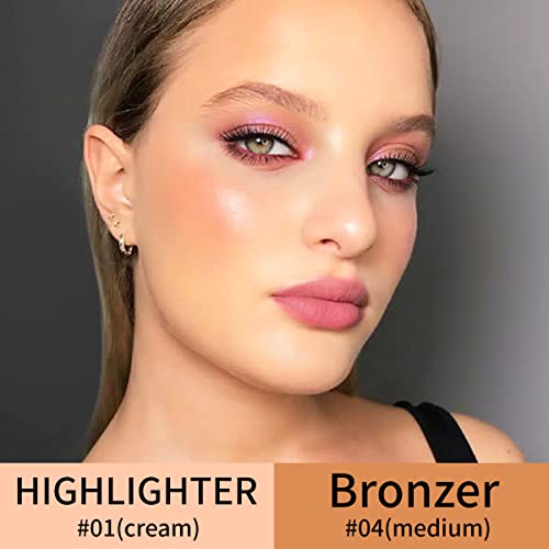 Contour Highlighter Stick Set with Brush - 2pc Cream Makeup