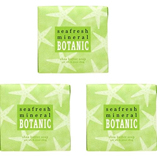 Greenwich Bay Cleansing Spa Soap, Shea Butter, and Cocoa Butter. Blended with Loofah and Apricot Seed, No Parabens, No Sulfates 6.35 Ounce (3 Pack) (Seafresh Mineral)