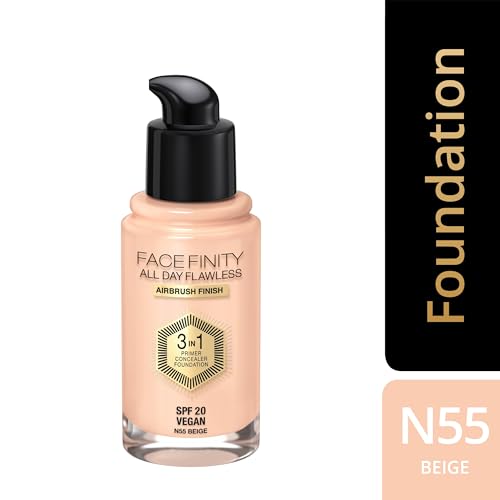 Max Factor Facefinity All Day Flawless 3 In 1 Foundation SPF 20, No. 55 Beige