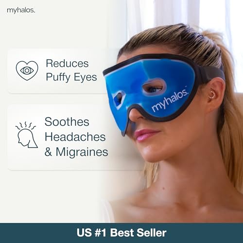MyHalos Cooling Gel Eye Mask | Reusable Cold Compress for Puffy Eyes