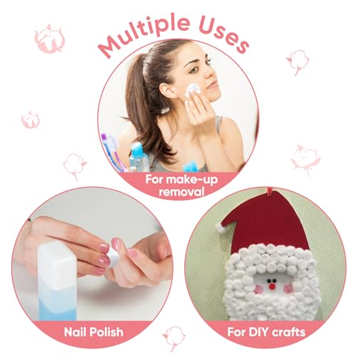 Icotle 100% Pure Cotton Balls, Jumbo Size, 100 Count