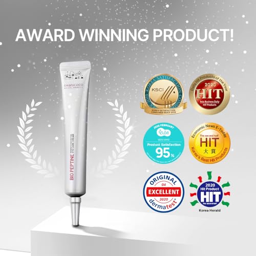 SWANICOCO Pregnancy Safe Fermentation Peptine Eye Care Cream Under Eye Cream with 8 Peptides and Niacinamide, Anti Aging Eye Cream for Wrinkles & Crows Feet Korean Skincare 20ml 0.68 Fl Oz