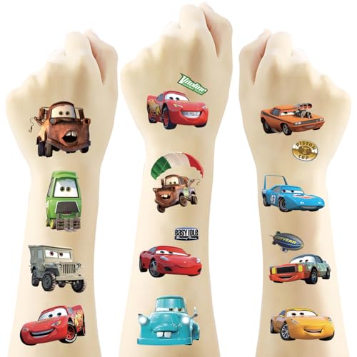 50Pcs Cars Temporary Tattoos for Kids Party Favors