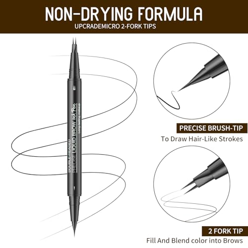 Double-Ended Microblading Eyebrow Pencil - Waterproof Hair-Like Brows