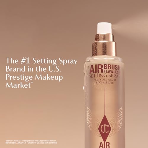 Charlotte Tilbury Airbrush Flawless Setting Spray - Gift Set Essential - Ultra-Fine Mist to Prime & Set Makeup - Perfect for Pairing with Other Skincare & Makeup Favorites