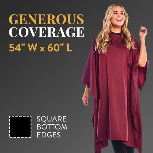 Betty Dain Crinkle Nylon Hair Cutting Cape 54x60 Burgundy