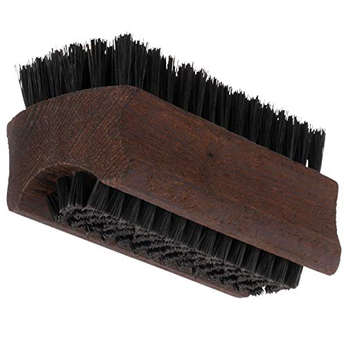 Redecker Natural Pig Bristle Nail Brush with Oiled Thermowood Handle, 3-3/4-Inches, Black
