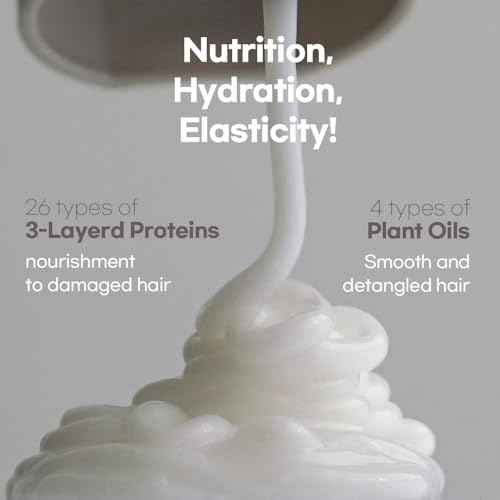 Korean Keratin Leave-in Conditioner Treatment, 4.05 Fl Oz, Keratin Pro Booster with 10,000ppm Protein, for Frizzy Dry Damaged Hair