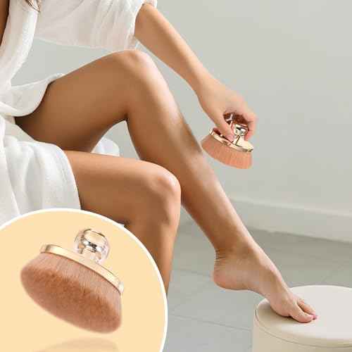 Extra Large Body Makeup Brush for Self Tanner ? 115mm Wide Oval Kabuki Body Brush for Bronzer Blend & Blur, Vegan Fiber Self Tanning Brush for Legs & Body with Drawstring Bag by Yoseng