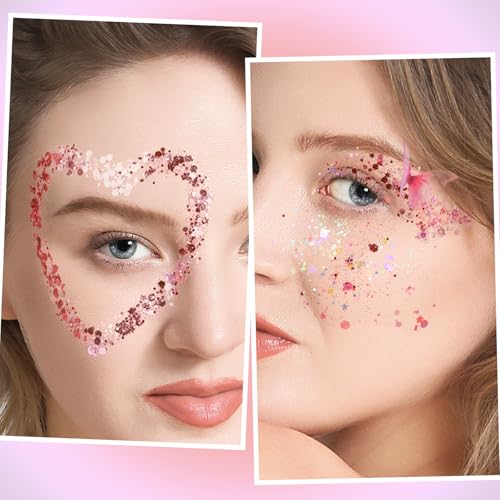 6-Color Body Glitter Gel Set - Face, Hair & Body Makeup