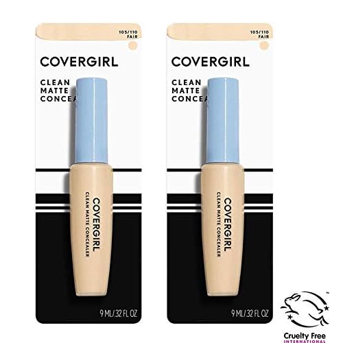 COVERGIRL Clean Matte Concealer, Fair 110, 0.37 Fl Oz, 2 Count