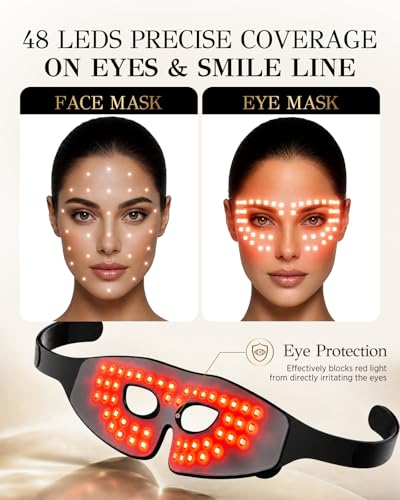 Red Light Therapy Eye Mask - 630nm & 850nm for Dark Circles