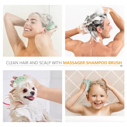 Wheat Straw Scalp Massager Brush with Silicone Bristles