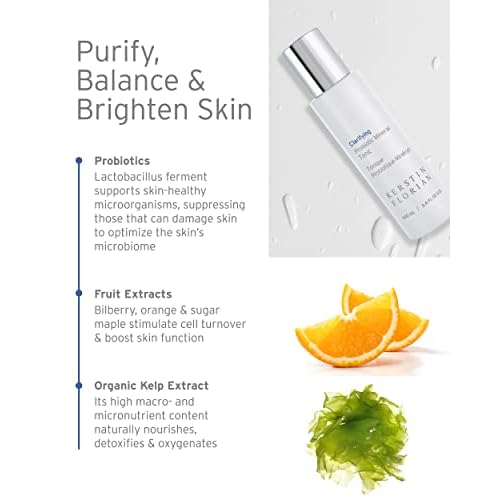 Kerstin Florian Clarifying Probiotic Mineral Tonic | Detoxifying Toner for Face & Body | Natural Skincare to Clarify and Regulate Oily Skin & Clear Pores | Gentle Formula for Women & Men (3.4 fl oz)