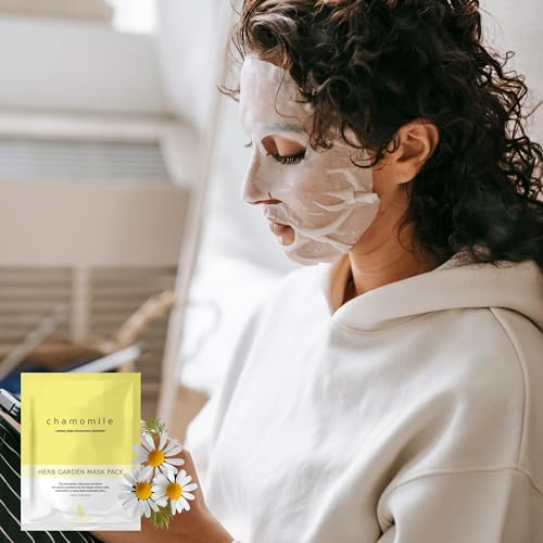 Naisture Herb Garden Sheet Mask (5pc - Lavender, Rosemary, Jasmine, Chamomile, Peppermint)-Anti-Aging, Skin Soothing, Sebum Control, Skin Brightening, Skin Hydrating-All Skin Types, Self-Care Gifts