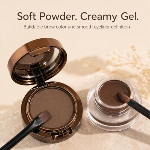 2-in-1 Brow Powder & Gel Eyeliner Kit with Mirror