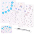 Glitter Rhinestone Tattoo Stickers for Makeup, Shell Fish Tail Flowers Face Eye Gems, Self Adhesive Face Jewelry with Ocean Color, Cute Mermaid Face Stickers, Birthday Rave Concert Party Supplies