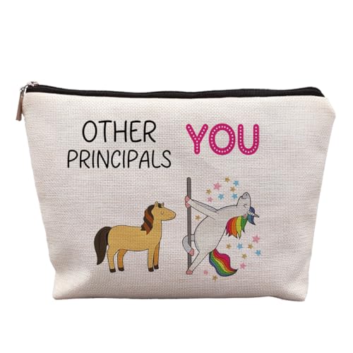 Principal Gifts for Women Canvas Makeup Bag, Best Principal Gifts Cosmetic Bag, Gifts for School Principals, Principal Appreciation Gifts, Other Principals and You