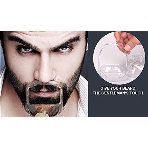 RIMOL Beard Shaper Goatee Mustache Grooming Tool Face Hair Styling Template for Man - Transparent - 5 PCS/Set (Transparent)