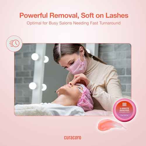 CURACORO Lash Gel Remover for Professional Eyelash Extensions 10g - Dissolves Powerful Eyelash Extension Glue - Low Irritation Cream for Sensitive Skin (Strawberry Scent)