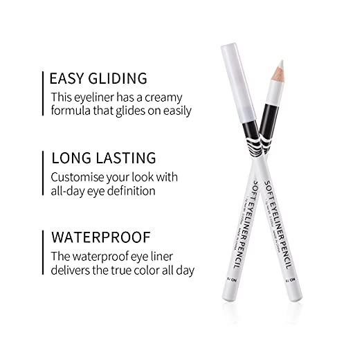 White Eyeliner Pencils Waterproof Makeup Set (12pcs)