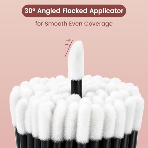 400Pcs Disposable Lip Brushes, Flocked Lip Applicators for Lip Gloss